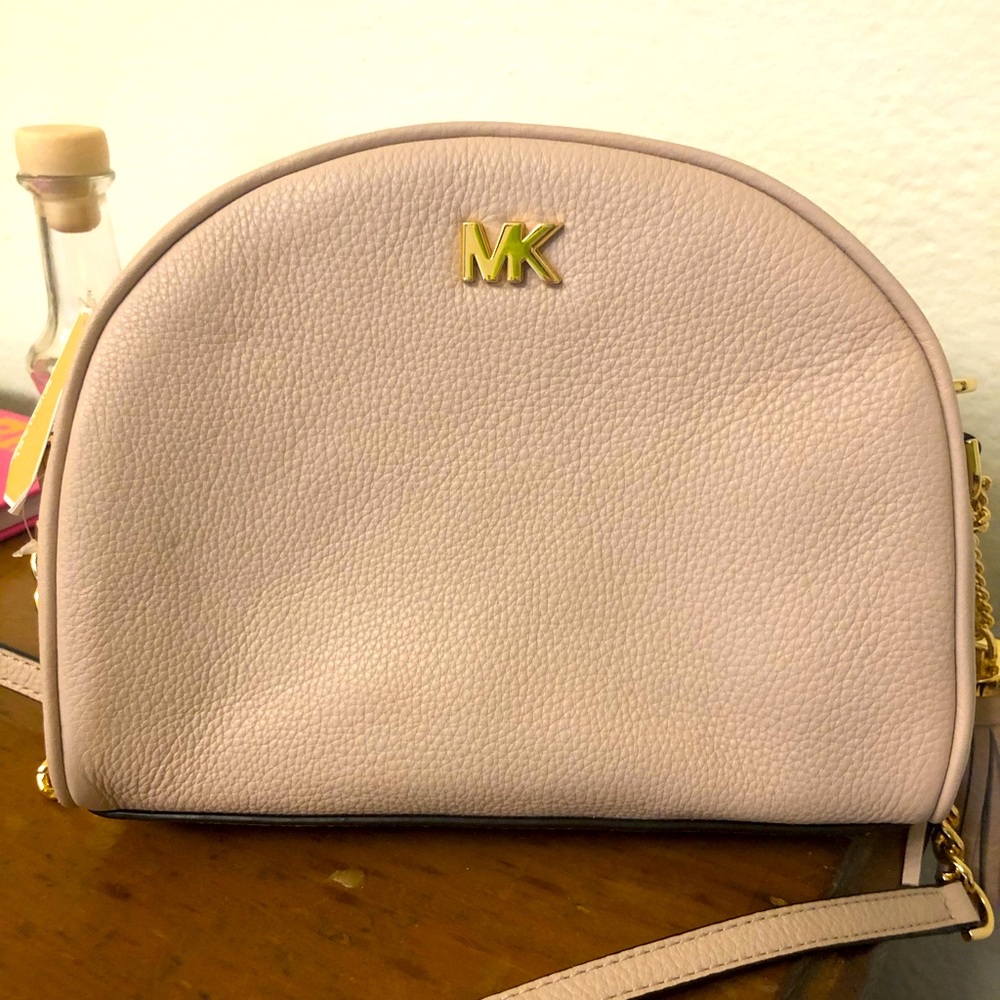 Baby Pink Michael Kors Half-Moon Cross Body